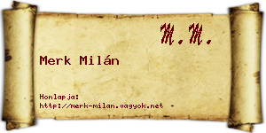 Merk Milán névjegykártya